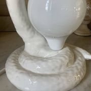 Lampe cobra vintage céramique et opaline