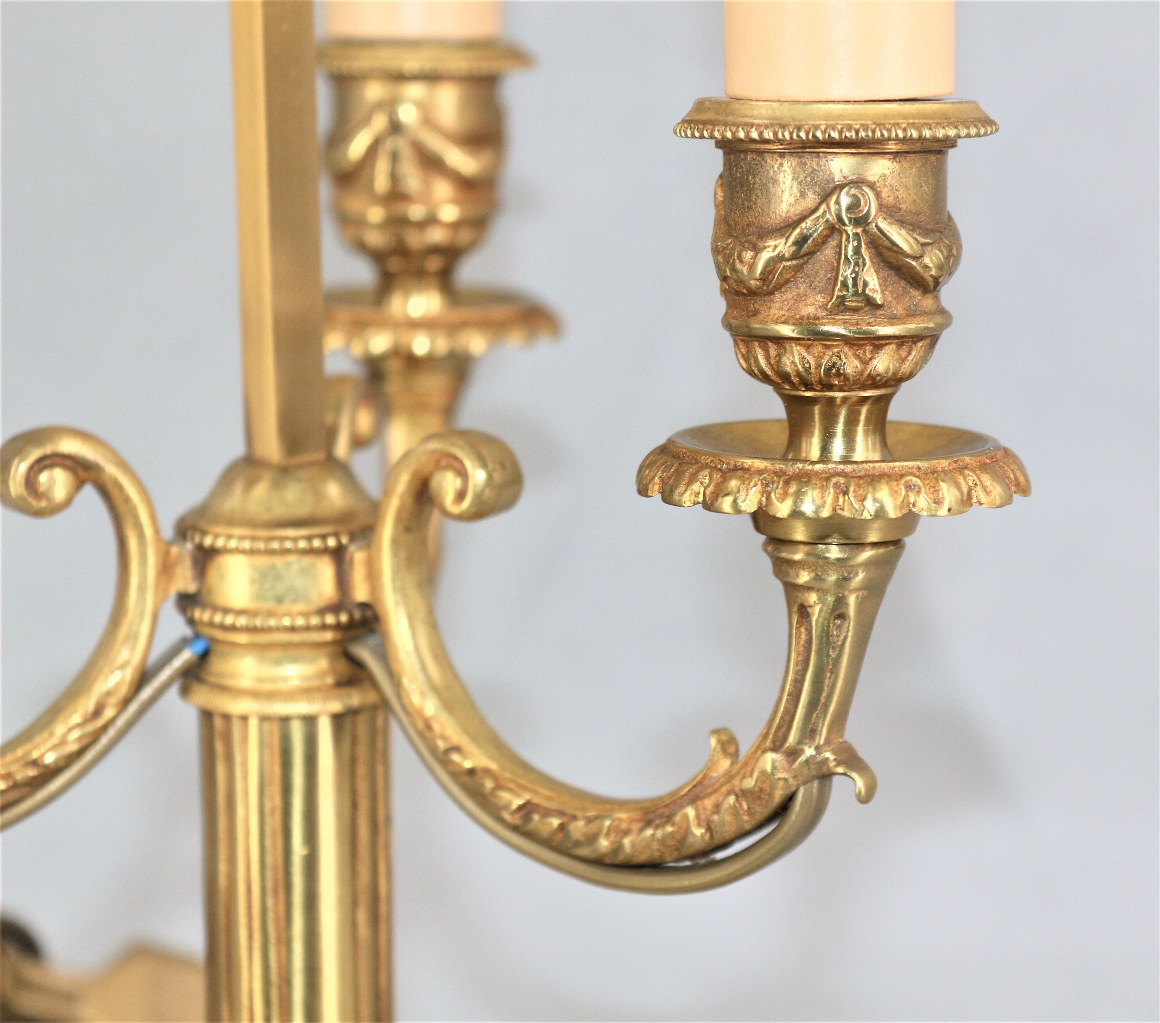 Empire-style solid bronze hot water bottle lamp