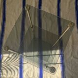 Ancienne sellette en verre et laiton