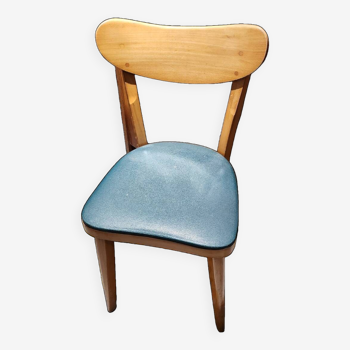 Chaise vintage pied compas en hêtre