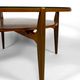 Important modern Scandinavian style coffee table, walnut / glass – c. 1960