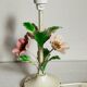 Bouquet lamp to table in vintage painted sheet vinyl lampshade