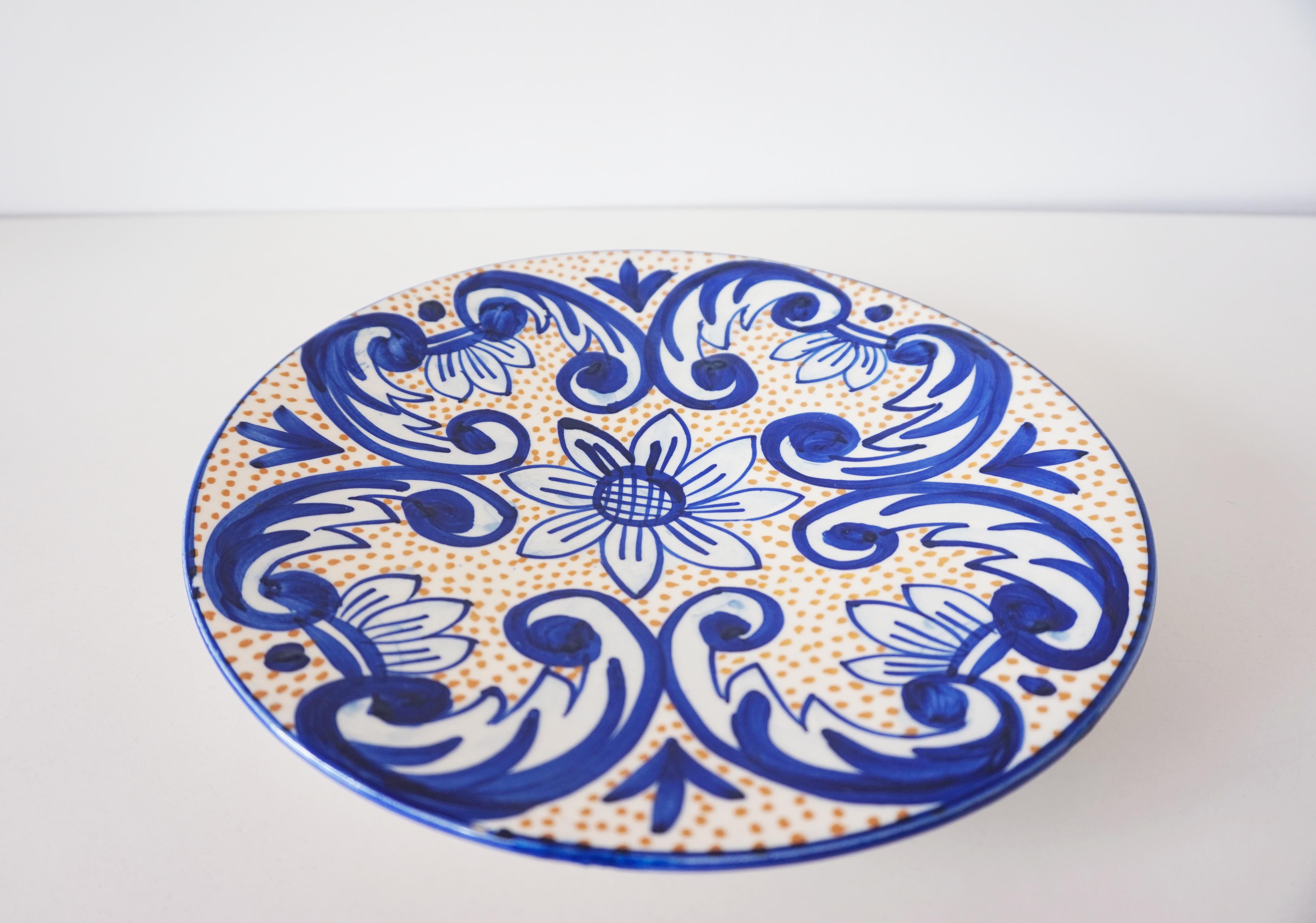 Spanish painted ceramic plate