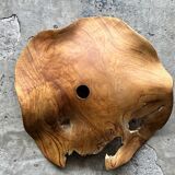 Medium pendant light in corrugated teak leaf (Medium D:50 H:20)