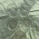 5 antique whiskey glasses, Easter frieze bells and vintage flowers