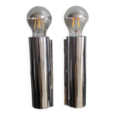 Chrome wall lights