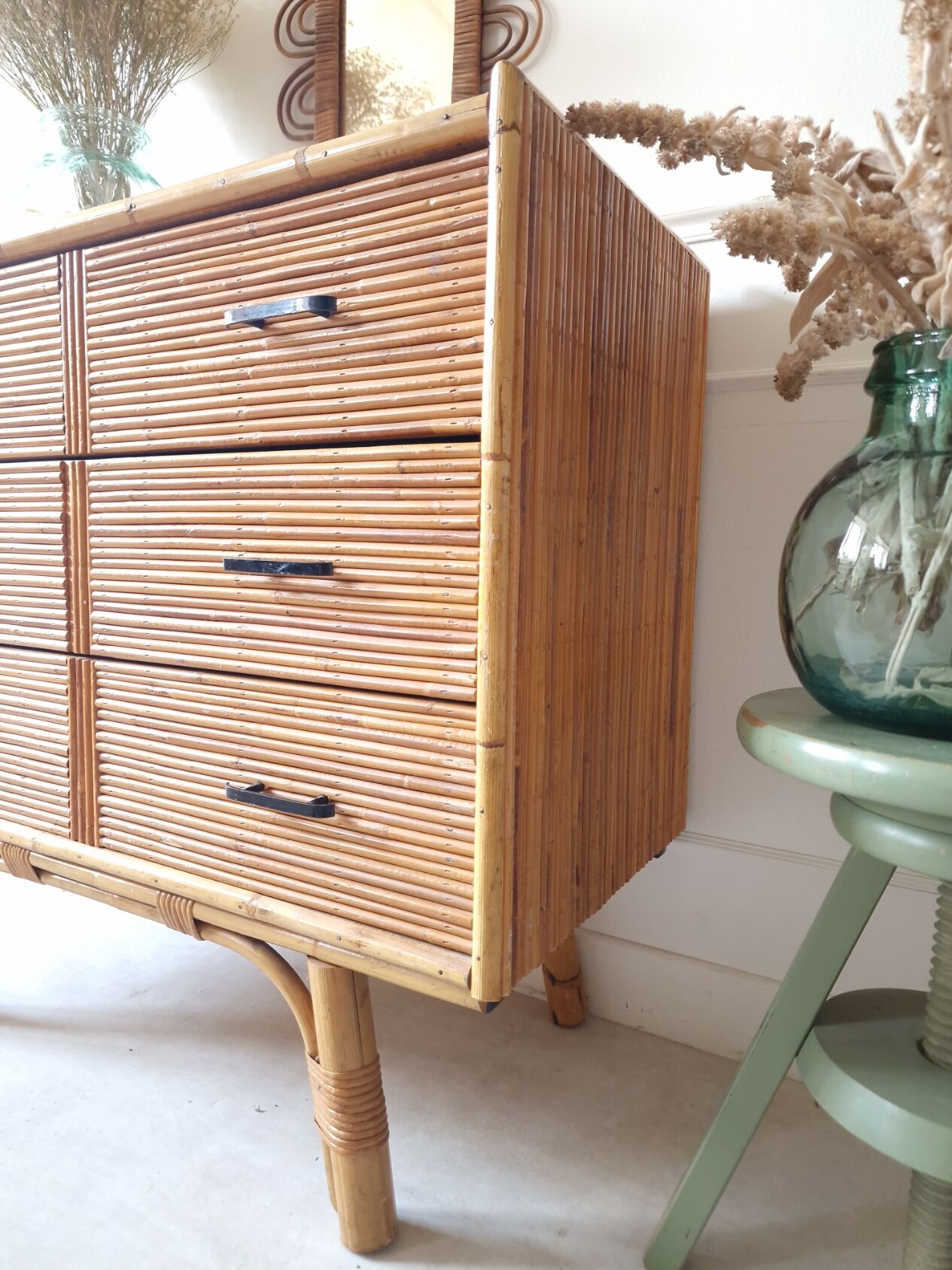 Commode en rotin