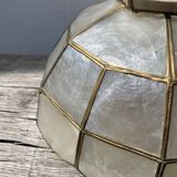 Mother-of-pearl and brass pendant light
