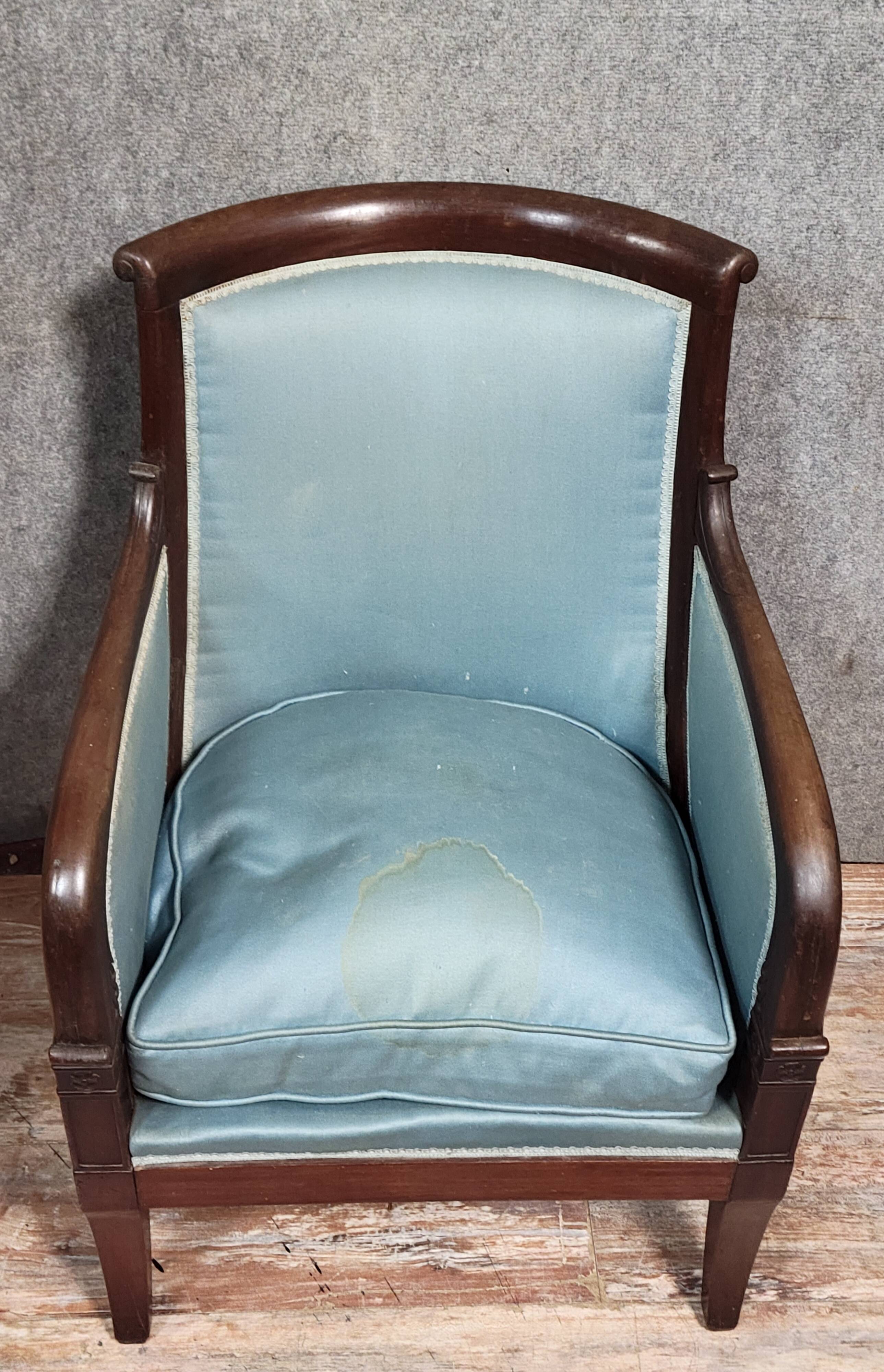 Bergère gondole époque Empire en acajou