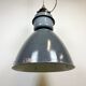 Large Grey Enamel Industrial Factory Lamp from Elektrosvit, 1960s