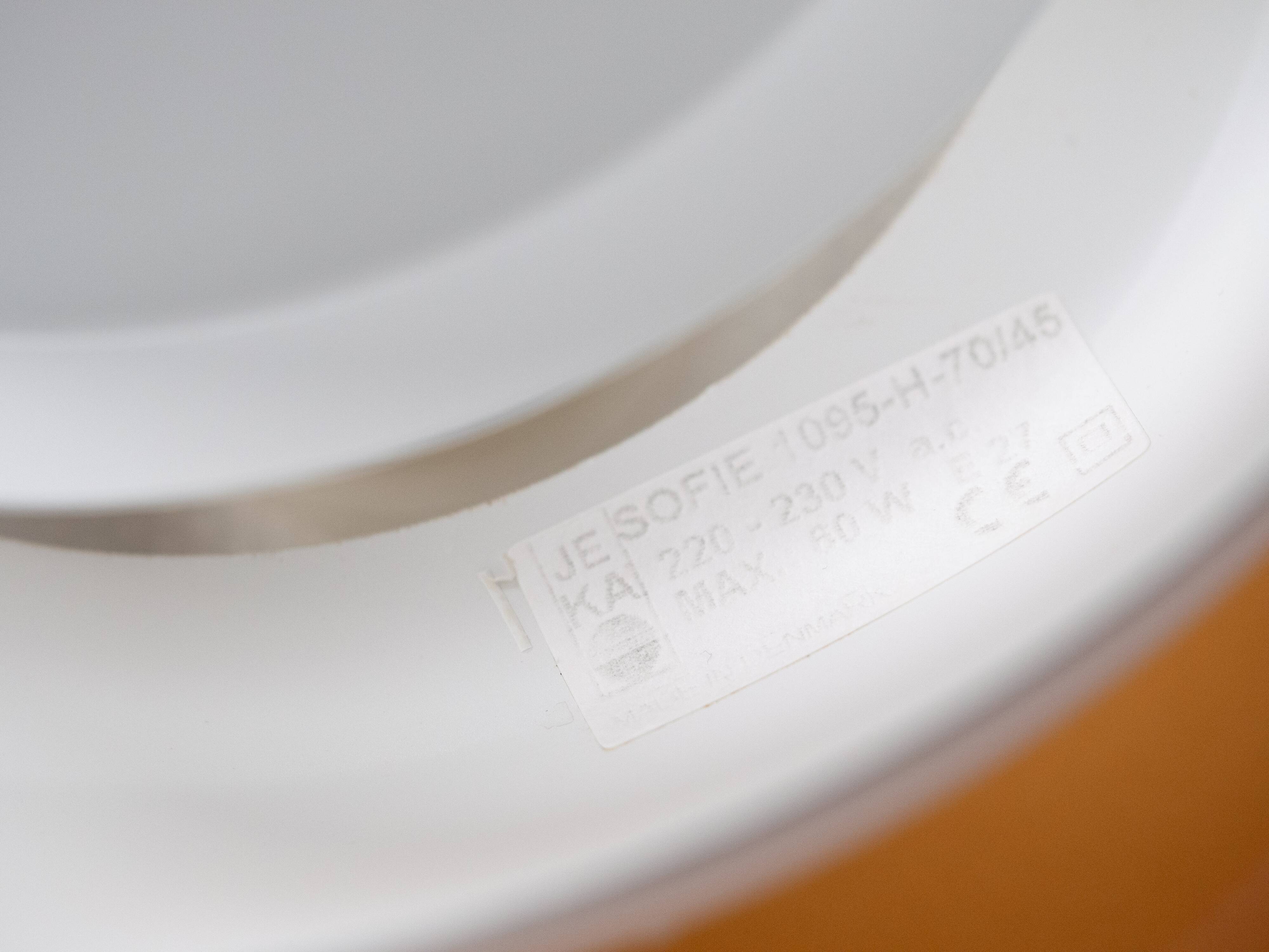 Danish vintage pendant lamp Sofie by Kurt Wiborg, Jeka, 1980s