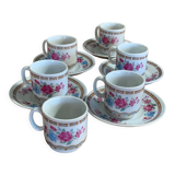 Tea set or coffee rose flowers 6 cups 5 under cups