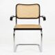 Cesca B64 black armchair after Bauhaus Marcel Breuer, Italy