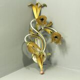 Set of 10 Wall Lights from colored hand crafted iron and Murano glass