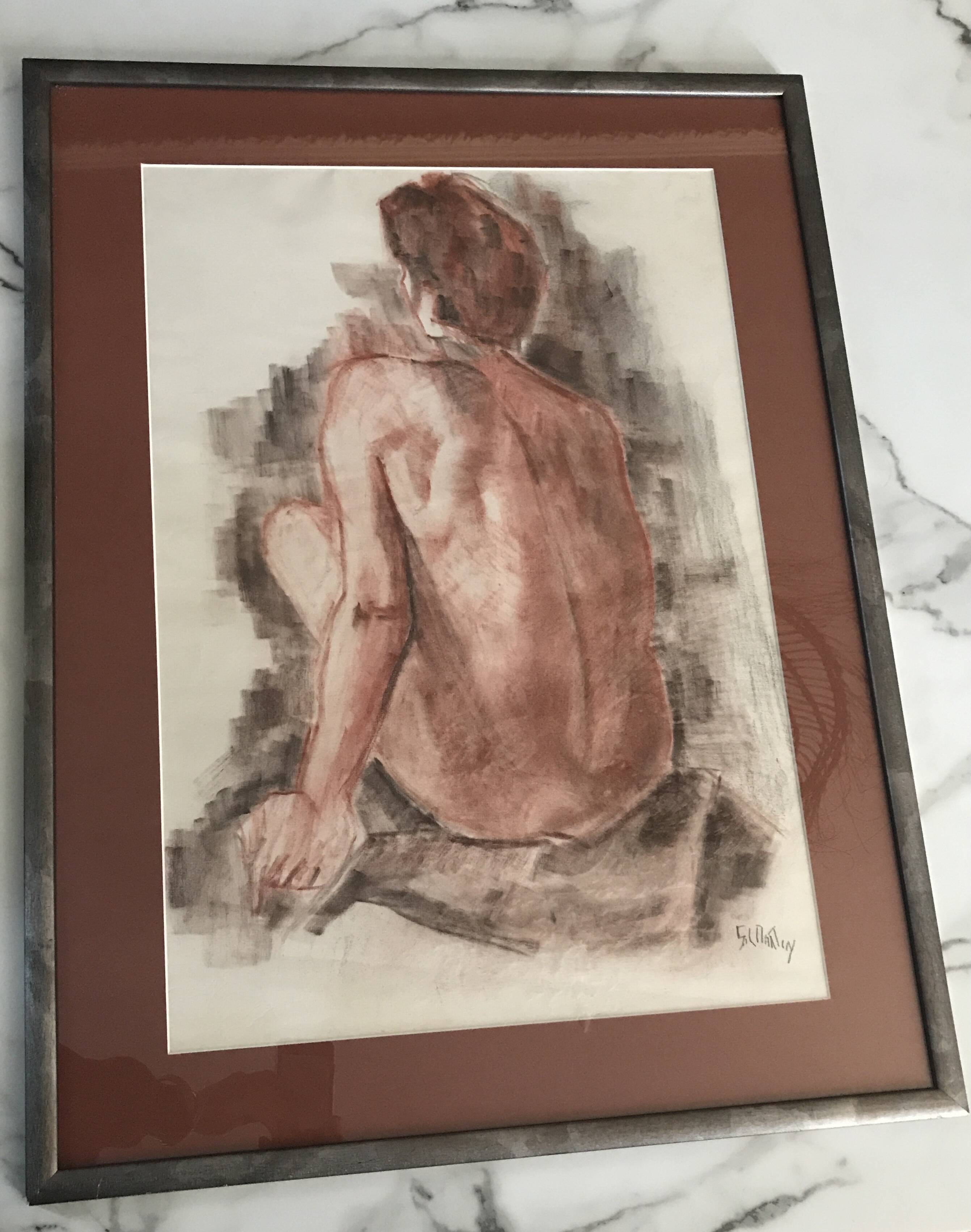 Charcoal drawing "Androgynous Nude"