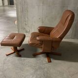 Unico leather armchair and ottoman