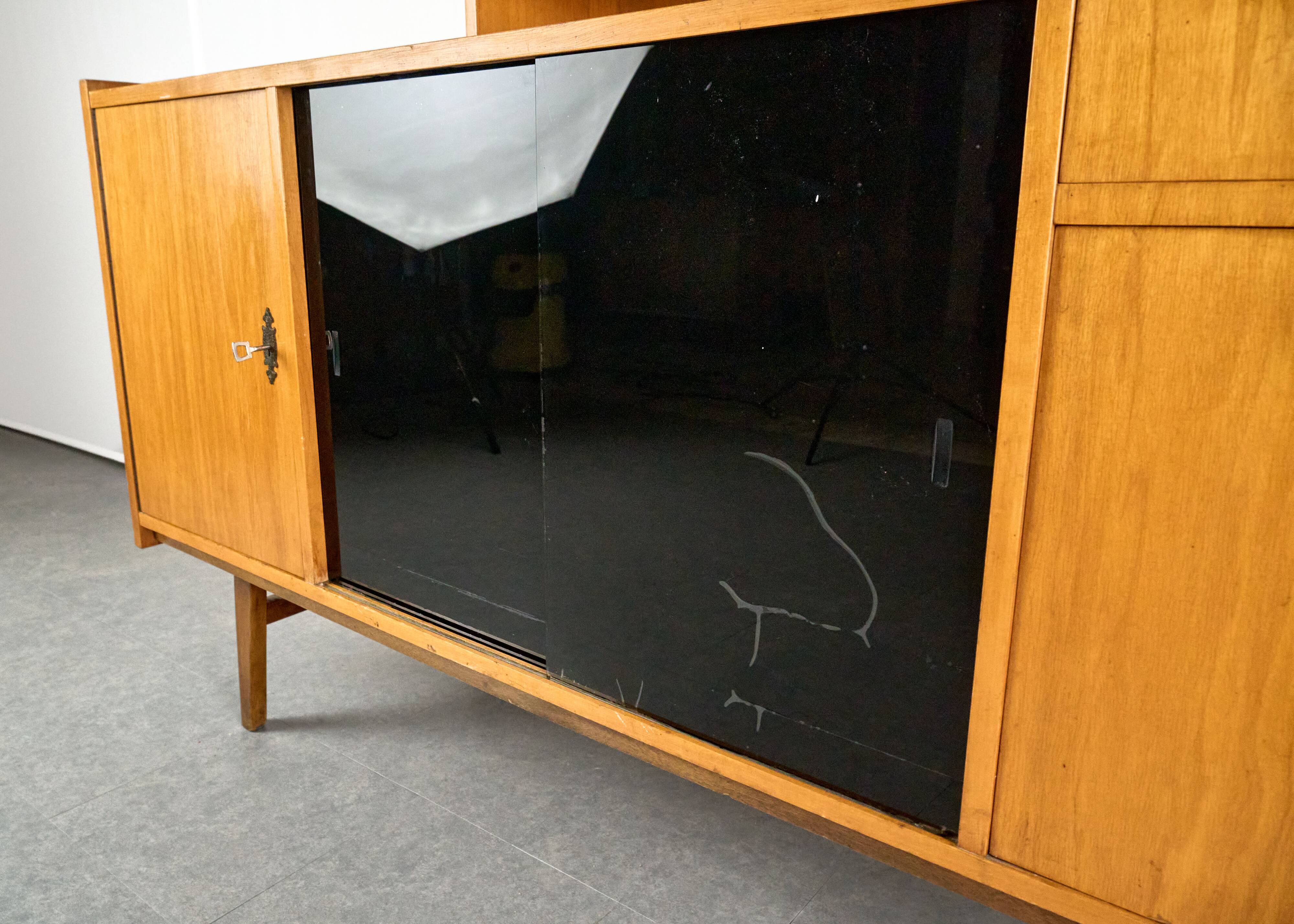 Midcentury Wooden Sideboard, Sześciolatka, Poland, 1969