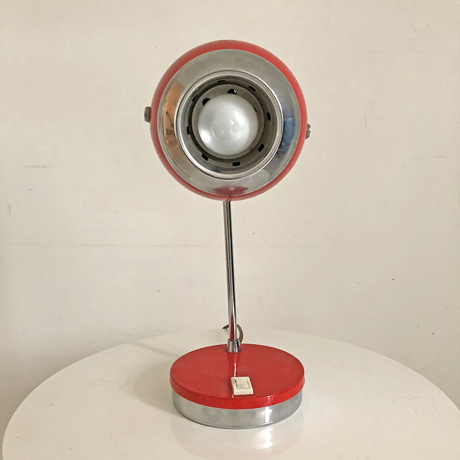 Red vintage eyeball lamp 60