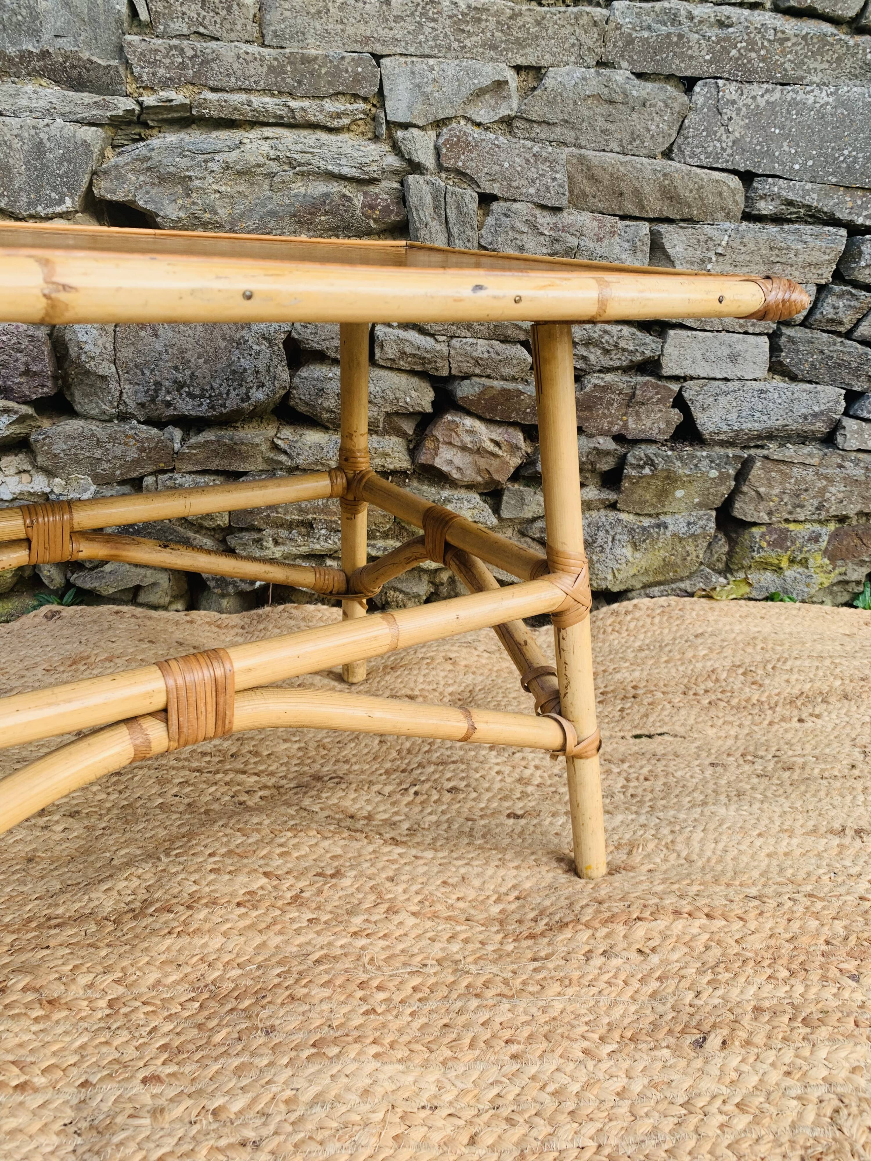 Vintage rattan coffee table