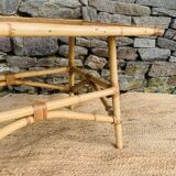 Table basse vintage en rotin