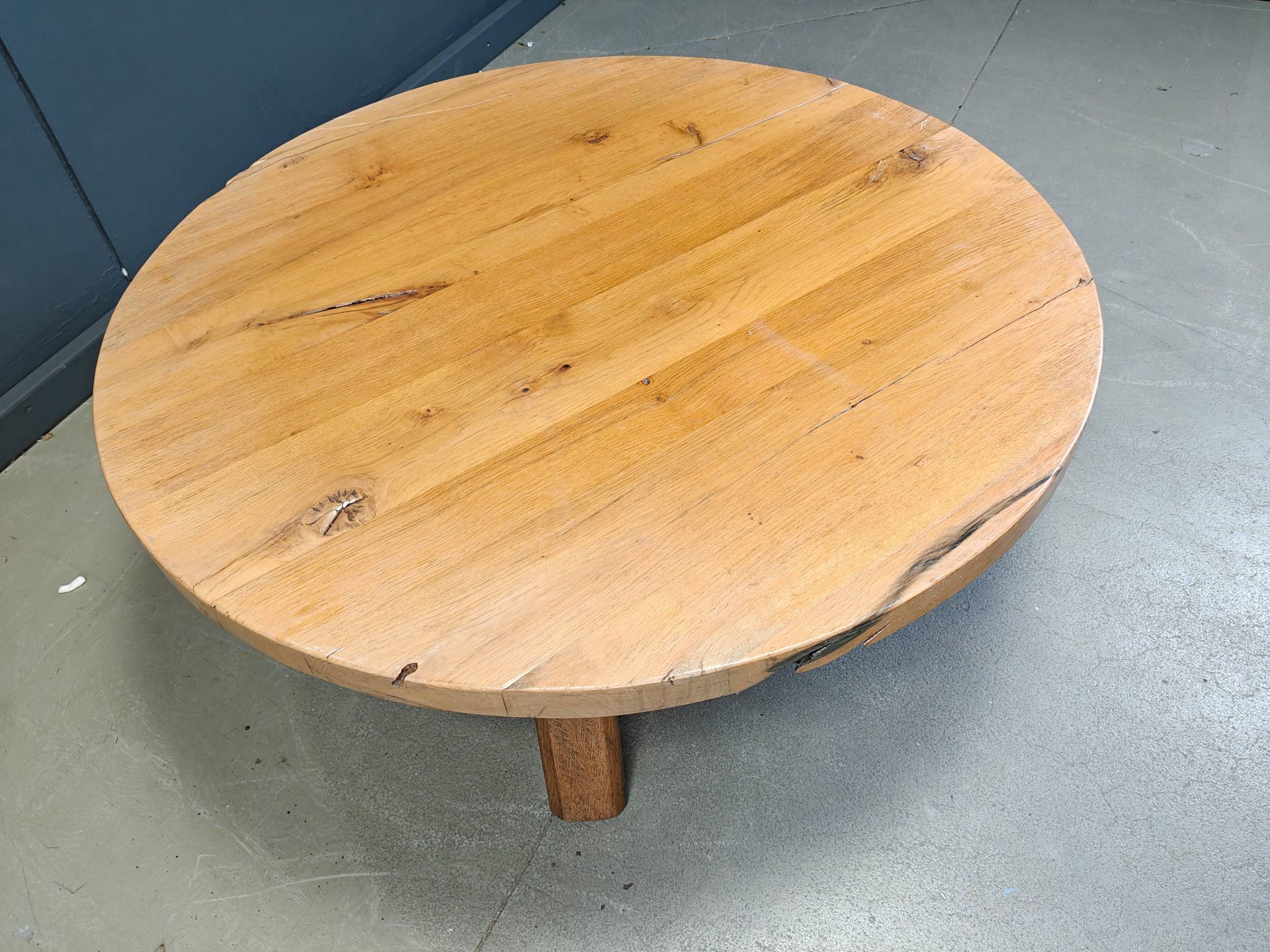 Brutalist tripod coffee table, 1960s