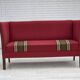 1970s, Danish 2-seater sofa, original red furniture wool, ash wood.