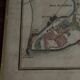 Color engraving under glass, plan of Isle Daix, 18th century
