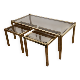 Set of 3 Roche Bobois nesting tables. 1970. Hollywood Regency.