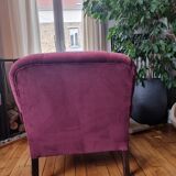 Upholstered velvet armchair