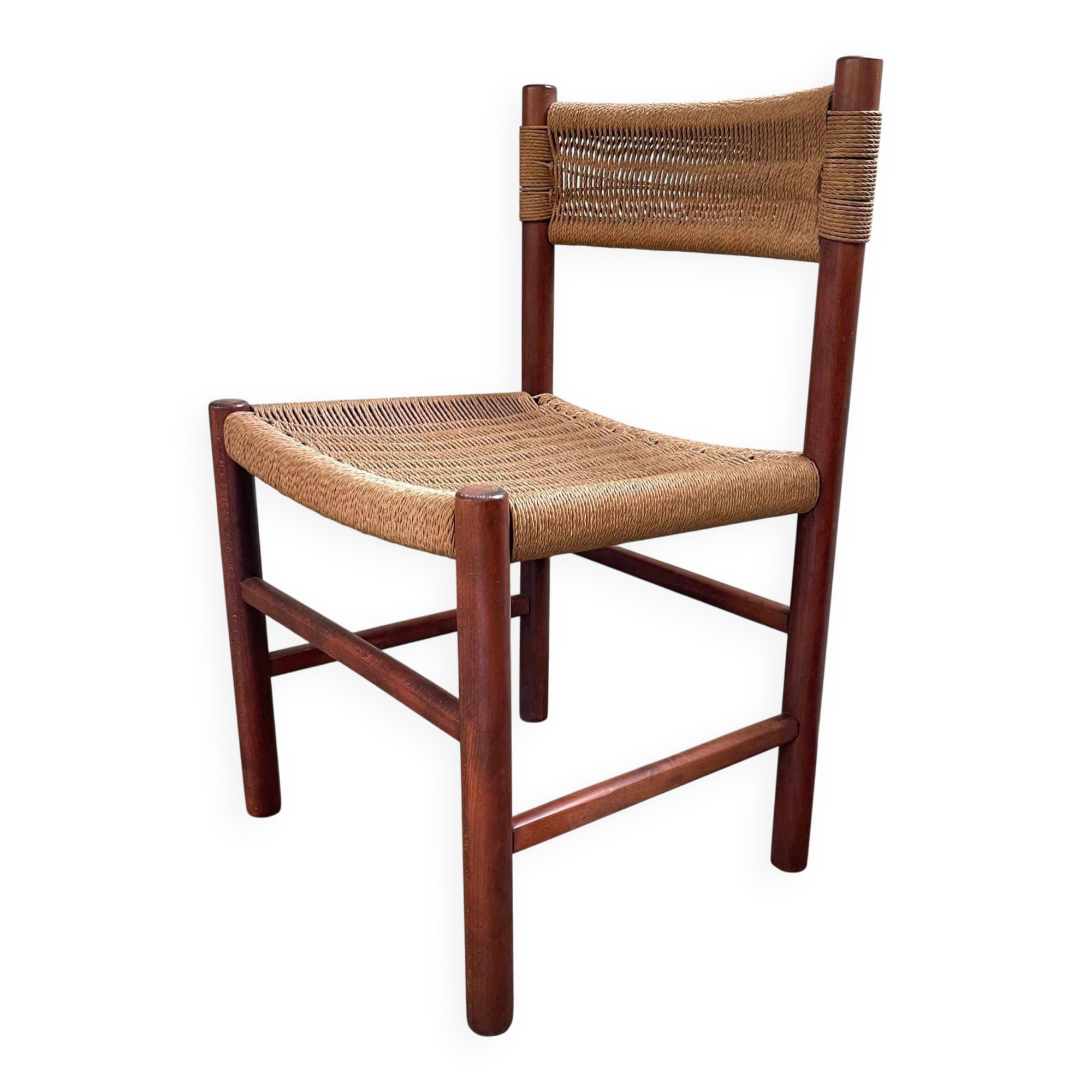Beautiful chair, wooden frame with papercord seat and backrest