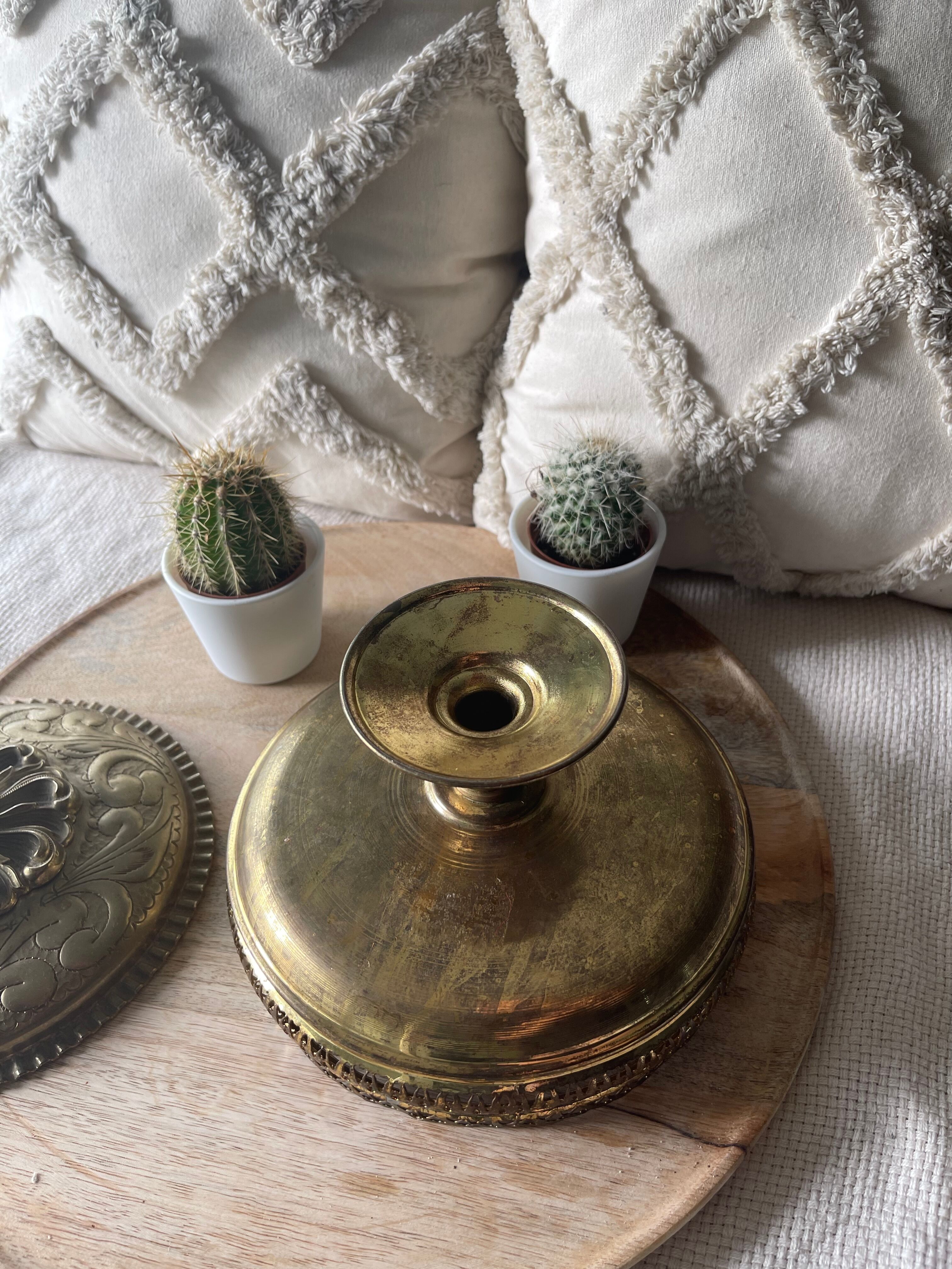 Old brass incense burner or brass can