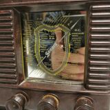 ancien Poste Radio TSF à lampes en Bakélite Sonora de 1946 ART Déco