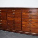 British Mahogany Apothecary Cabinet or Bank of Drawers, 1930s
