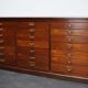 British mahogany apothecary cabinet or drawer bank, 1930s
