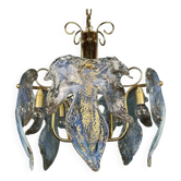 Murano Ice glass ceiling light, Italy, 1970s