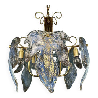 Murano Ice glass ceiling light, Italy, 1970s