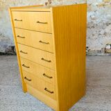 Vintage chest of drawers with 5 drawers by Capelle circa 70's