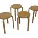 Set of 4 Ikea Frosta stools- vintage stools in Aalto for Artek style