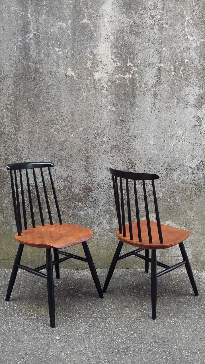 two vintage Scandinavian bistro chairs