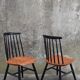 two vintage Scandinavian bistro chairs