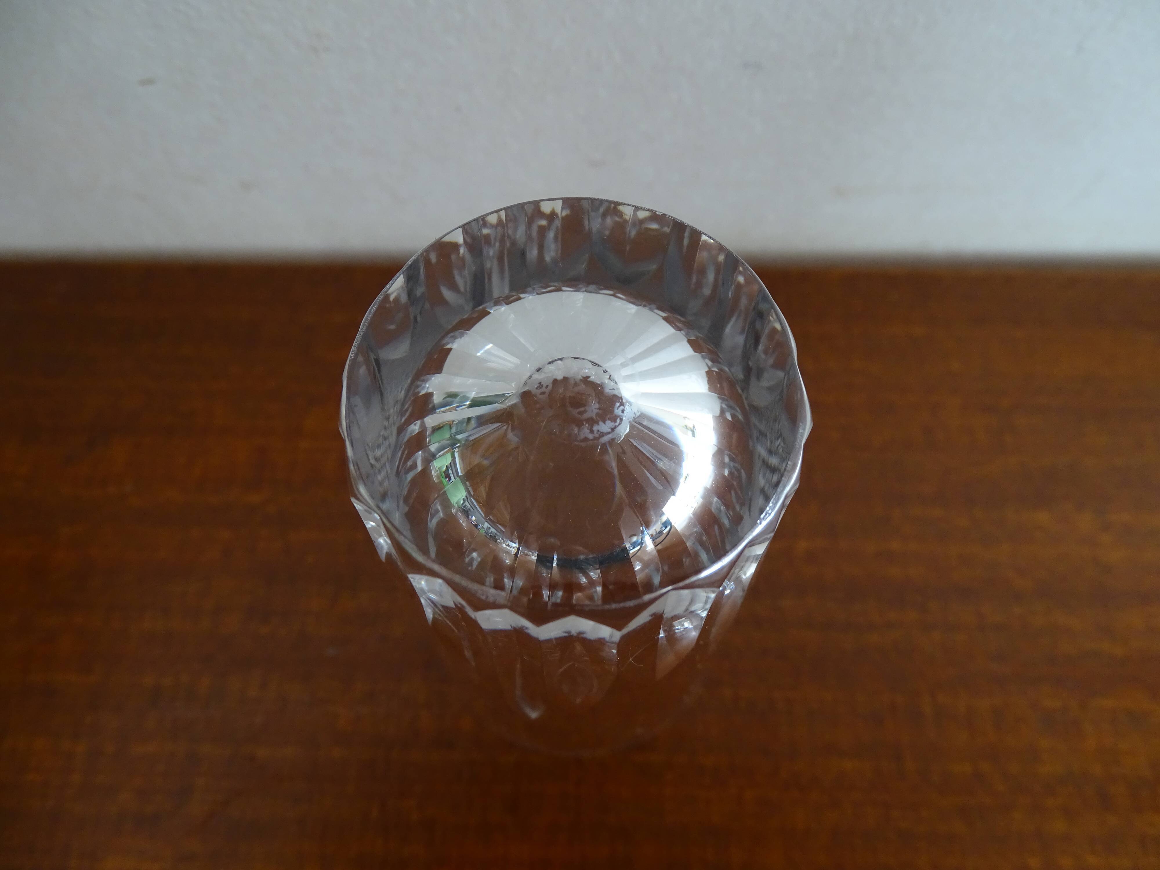 3 glass cut crystal Baccarat signed different