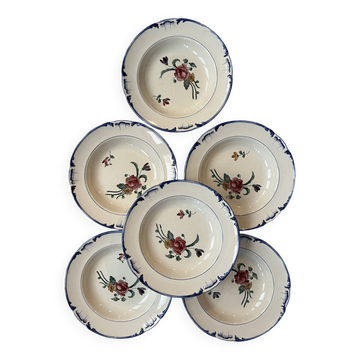 Set of 6 polychrome deep plates "Velars" Longchamp