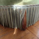 Fauteuil crapaud en velours vert art déco