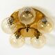 1960s Space Age brass ceiling lamp with 5 glass balls