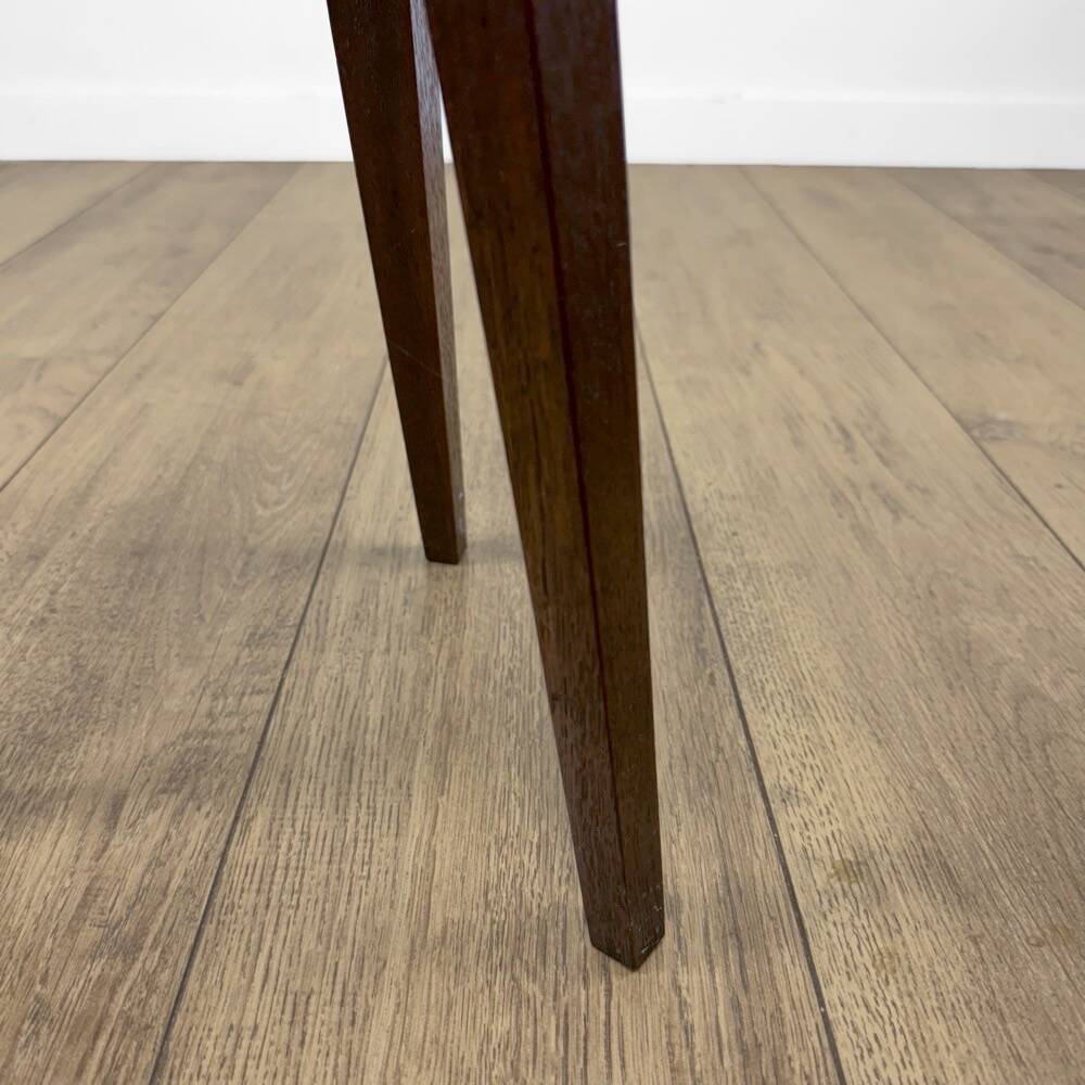 Tripod pedestal table with white top and spindle legs, 50s