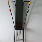 Vestiaire porte manteau boules de billard et miroir style Roger Feraud