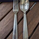 Antique silver plated fork and spoon in box 60g