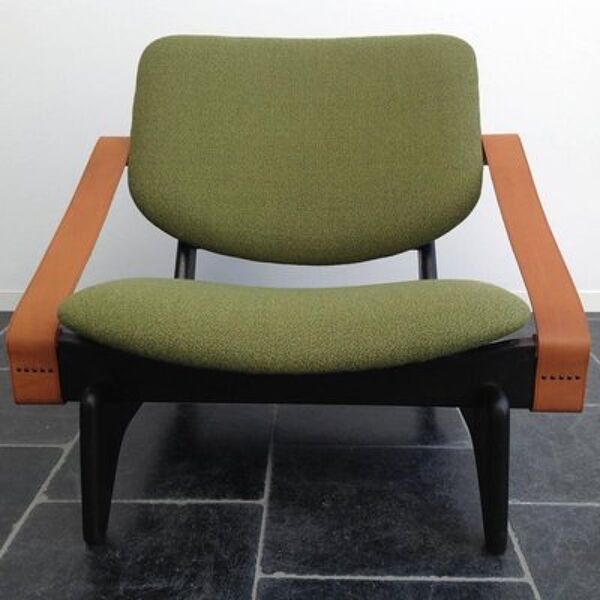 Chaise basse Jumbo 174 verte par Olof Ottelin, 1950s