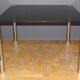 Table de salle à manger en chrome et verre fumé gris 1970