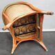 Fauteuil anglais Lloyd Loom kapok orange et vert